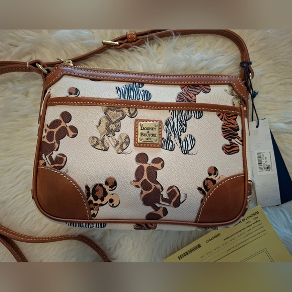 Dooney & Bourke And Disney Animal Print Mickey Crossbody Bag - Picture 2 of 11